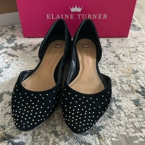 Elaine Turner black suede flat